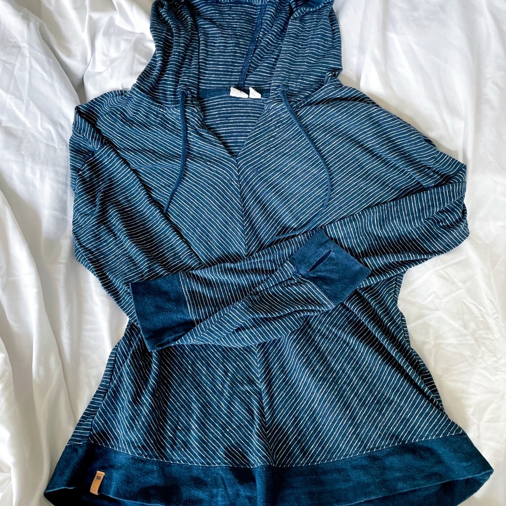 Striped Blue Women's Hoodie Sweater